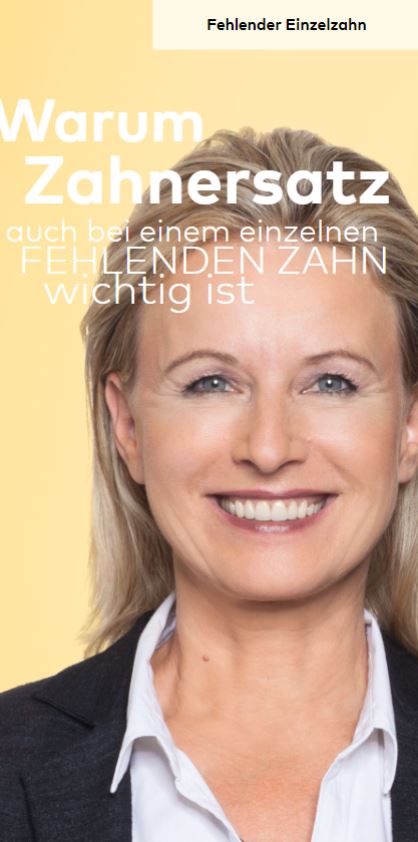 Patientenflyer "Fehlender Einzelzahn" (20 Pkg) - Deutsch