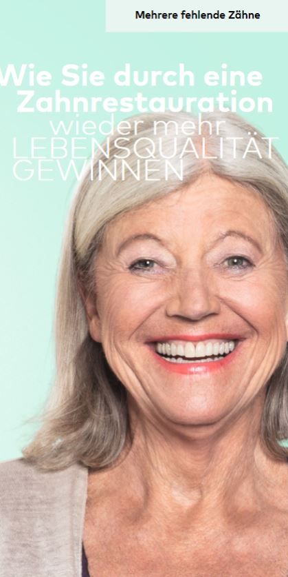 Patientenflyer "Mehrere fehlende Zähne" (20 Pkg) - Deutsch
