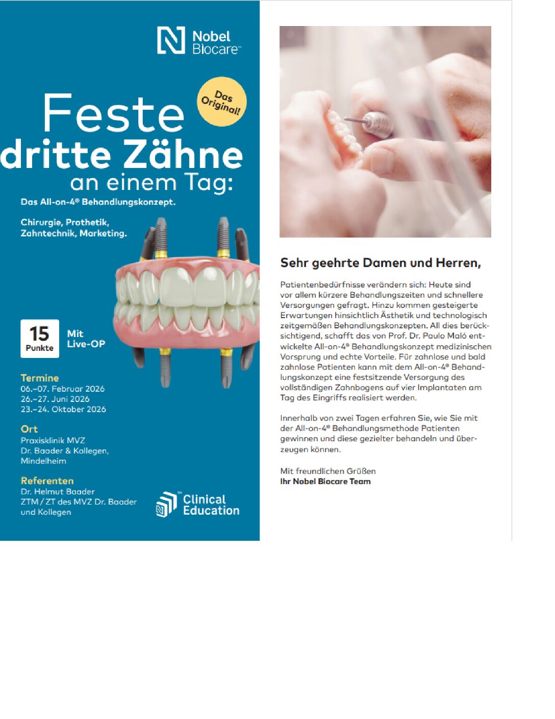 All-on-4® Kurse Dr. Baader 2026 (Mindelheim)
