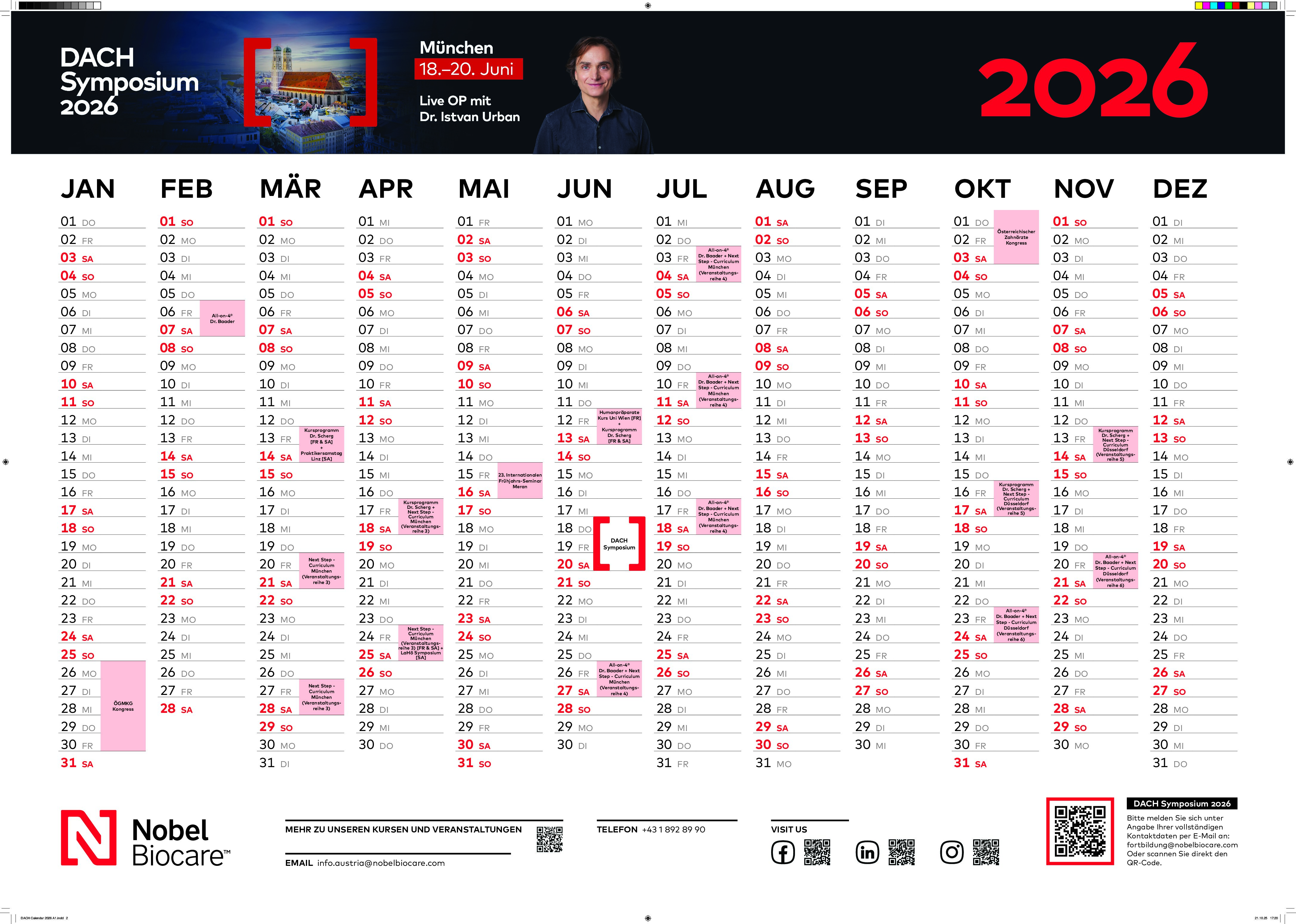 Wandkalender 2026 DIN A1 - Österreich