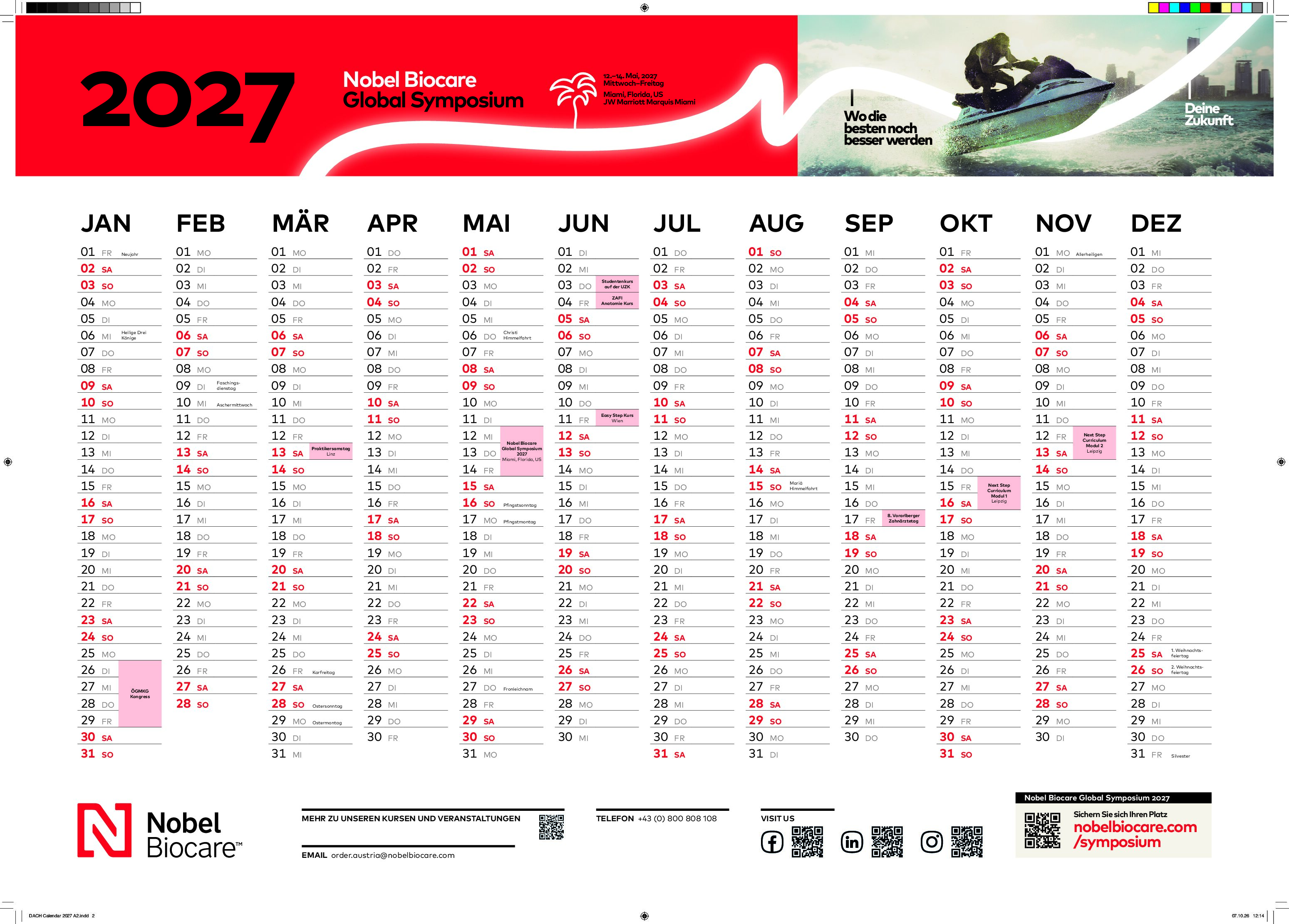 DACH Calendar 2027 A2 AT PF Marks 3mmBleed Wandkalender 2027 DIN A2 - Österreich