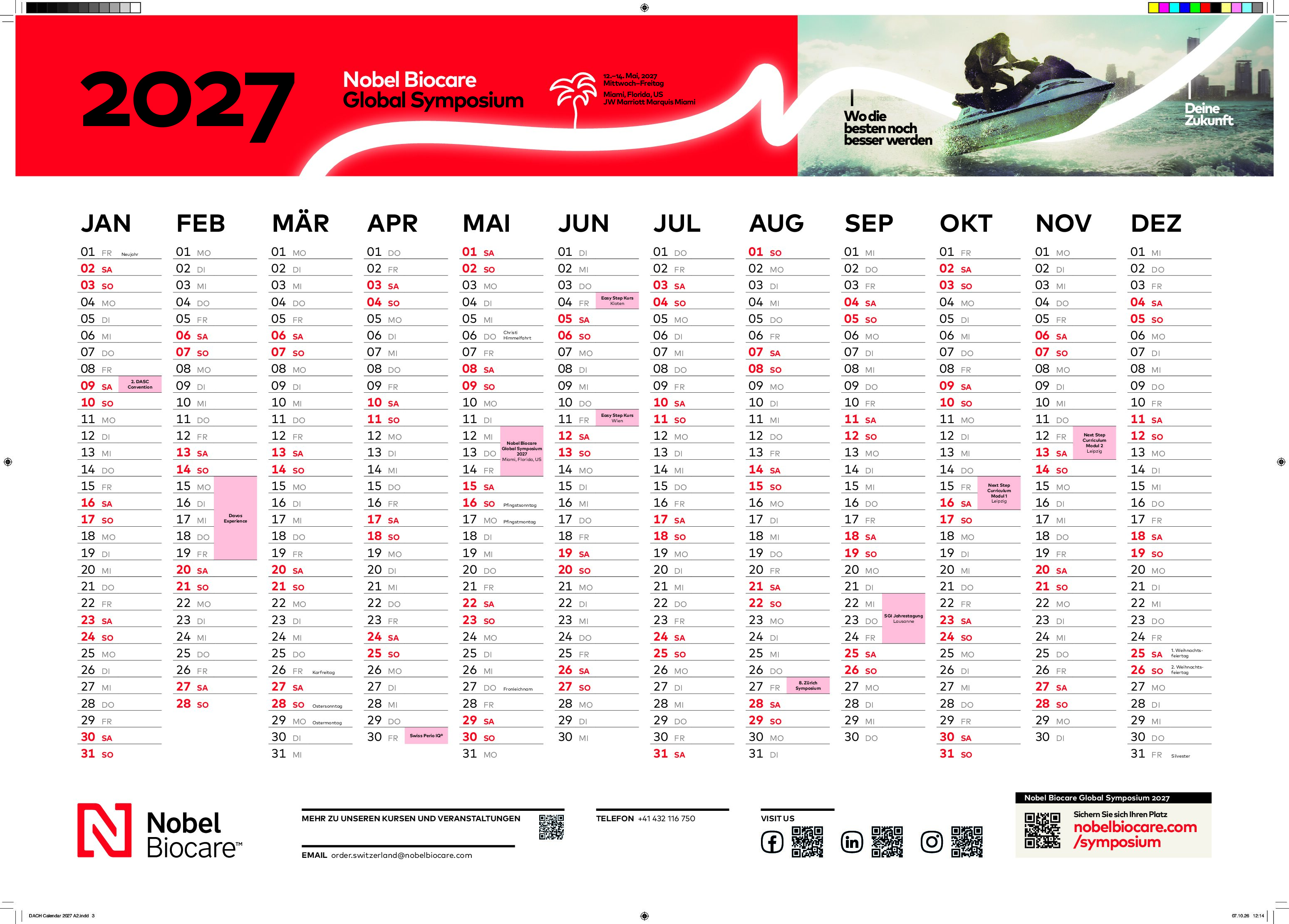 DACH Calendar 2027 A2 CH PF Marks 3mmBleed Wandkalender 2027 DIN A2 - Schweiz