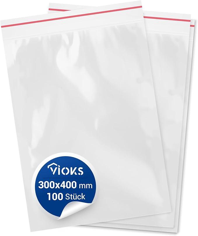 Zip Beutel 30x40cm m. Druckverschluss für Trays - Steri